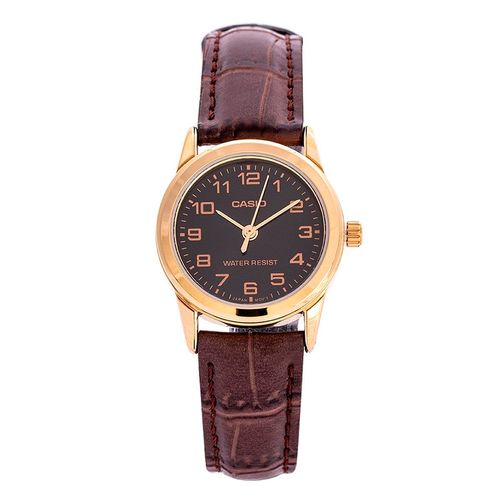 Reloj Casio-vip análogo cuero café para mujer