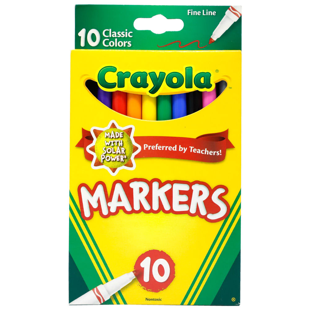 Crayola - Marqueurs Effaçables à Sec à Pointe Dura-Wedge Lavables, 10