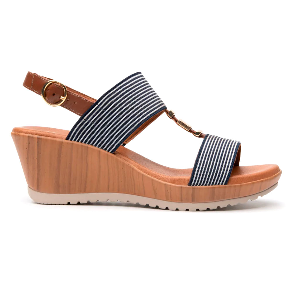Sandalia casual Flexi color azul para dama