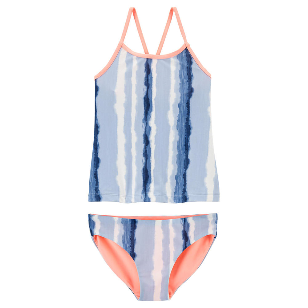 Traje de baño 2 pieza multicolor con estampado para niña