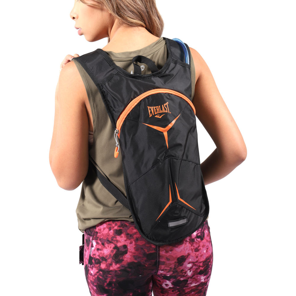 Mochila deportiva everlast negra c/naranja