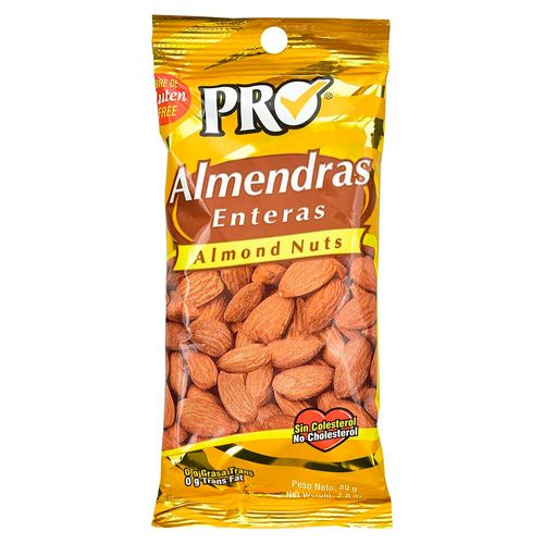 Snack salado - PRO Almendras enteras 80gr