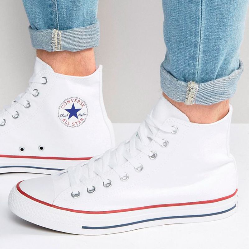 Converse blancos bota fashion hombre