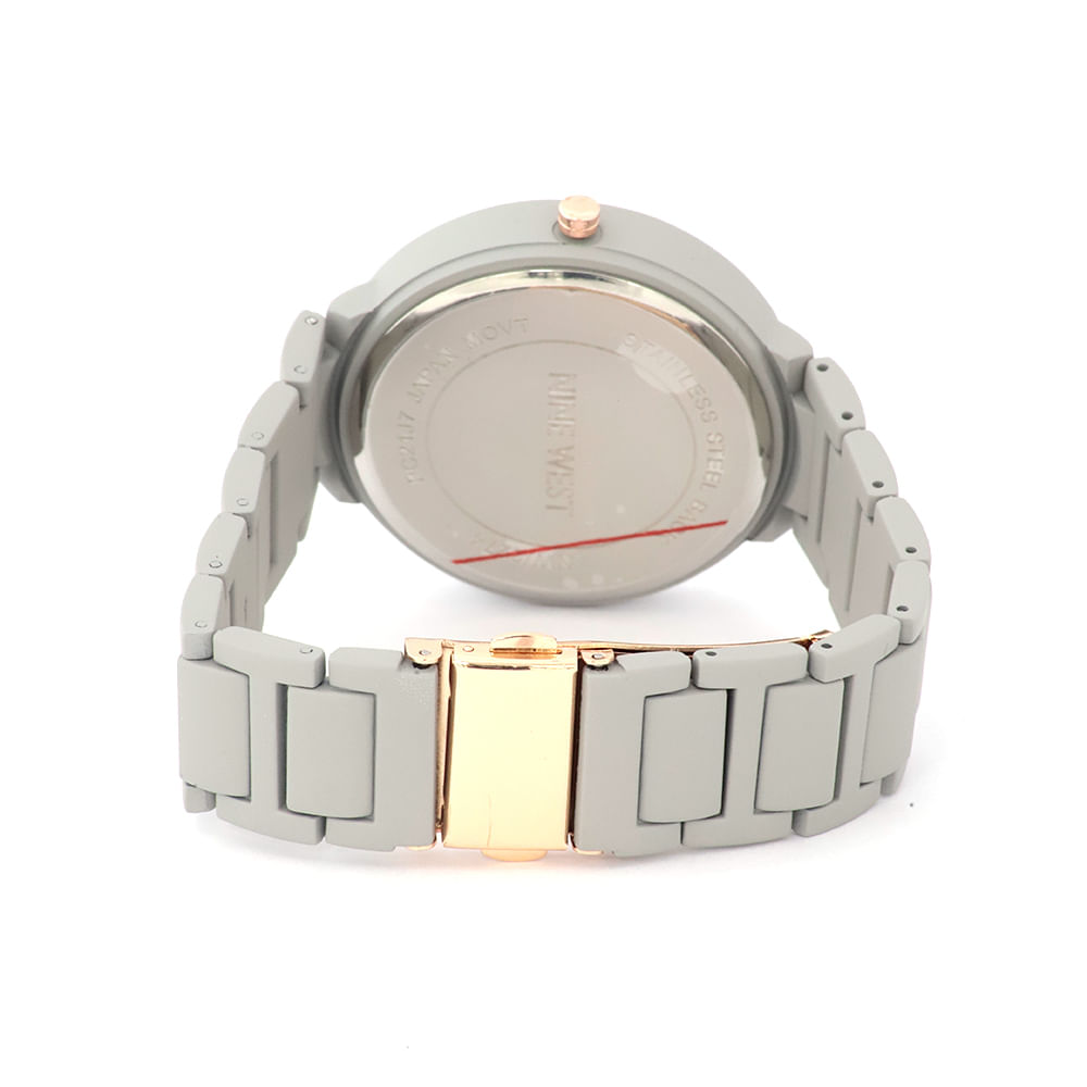Reloj Nine West análogo metálico gris para mujer - Siman Costa Rica