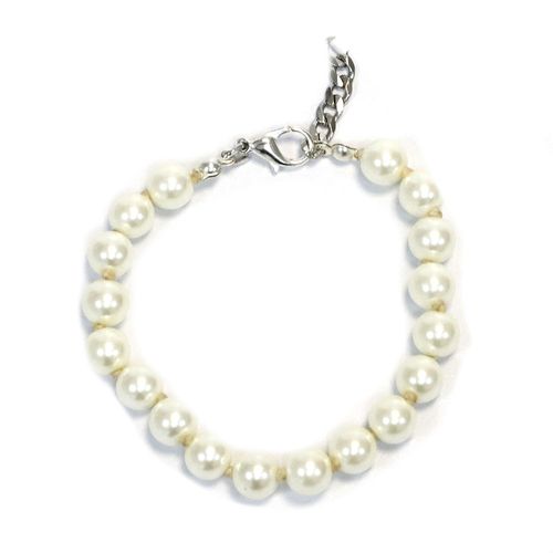 Pulsera perlas crema