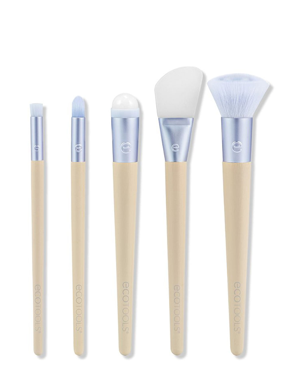 ECOTOOLS Glow Make-up Pinsel Set – 6-teilig Mit Antimikrobiellem Schwämmchen, Für Perfektes Blending