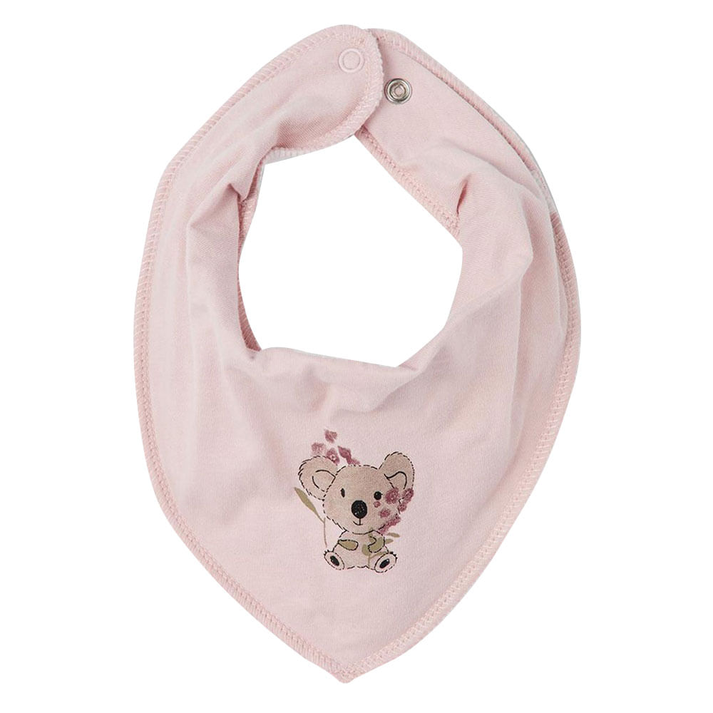 Babero rosado con estampado para bebé niña