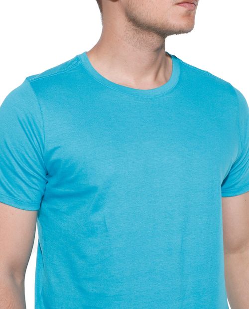 Camiseta round neck turquesa