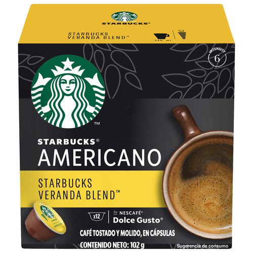 STARBUCKS by NESCAFÉ Dolce Gusto Americano Veranda Tueste Suave Caja 12 Cápsulas