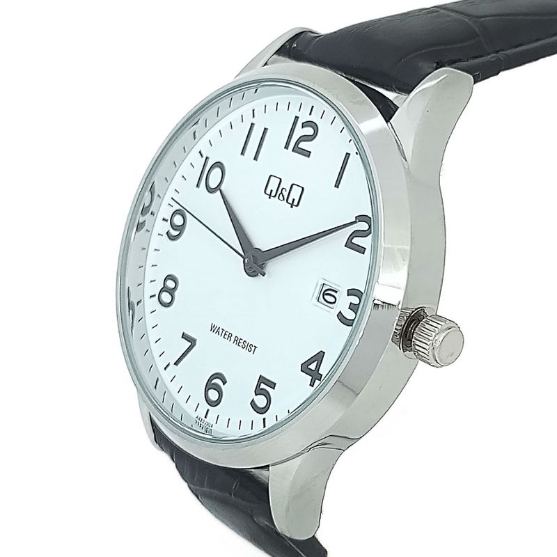 Reloj Q&Q análogo cuero negro para caballero - Siman Guatemala