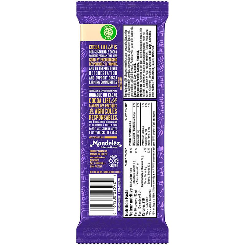 Cadbury Dairy Fruits & Nuts 100g Siman Costa Rica