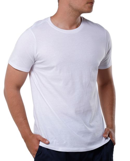 Camiseta round neck blanco