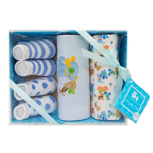 Set de regalo 4 piezas multicolor con estampado para bebé niño
