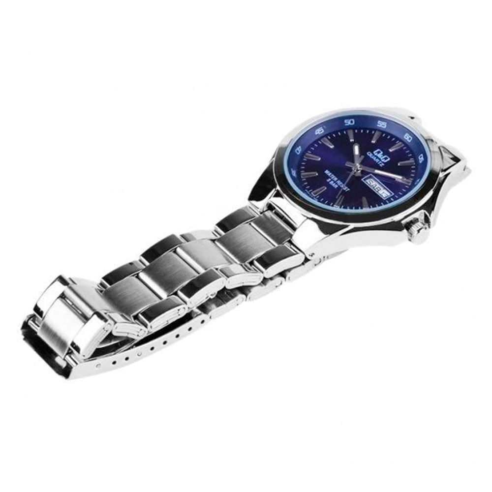 Reloj Q&Q análogo metálico plateado para hombre - Siman Guatemala