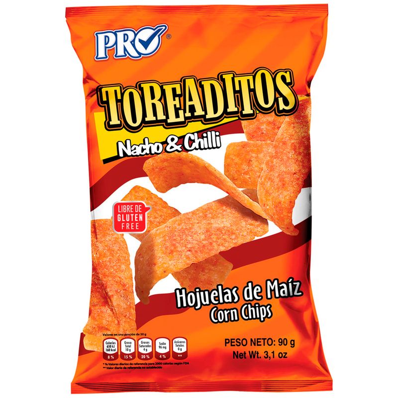 Snack salado Pro Toreado Nacho Chilli 90g - Siman Costa Rica