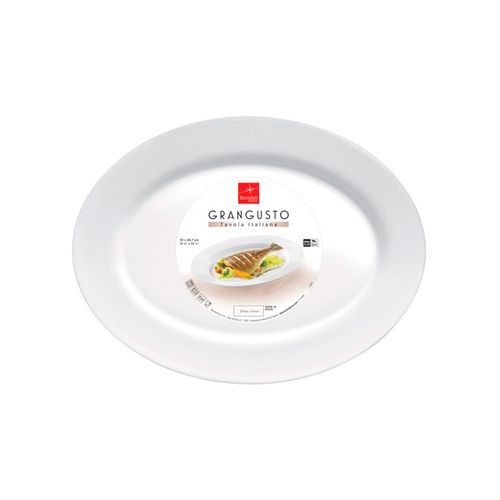 Plato para servir blanco de vidrio