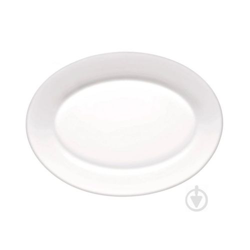 Plato ovalado para servir blanco de vidrio