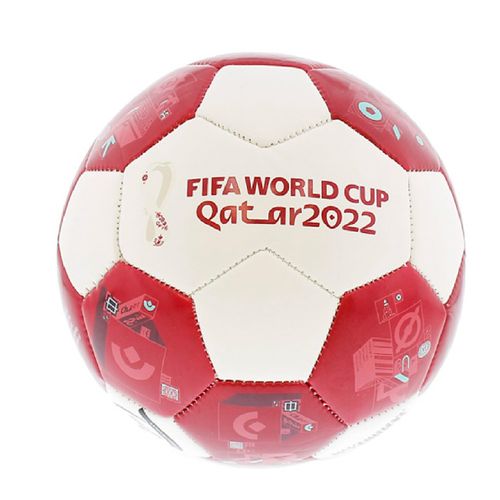 Balón #2 emblema FIFA qatar 2022 rojo y blanco