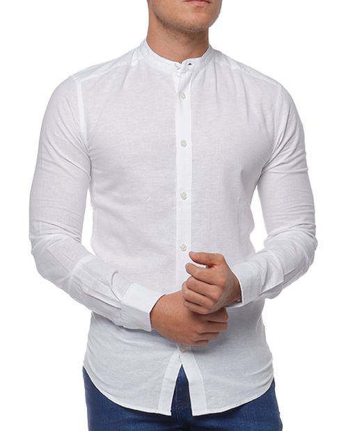 Camisa blanca manga larga para hombre