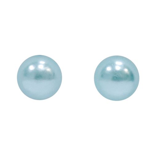 Aretes perlas celeste