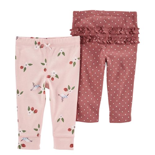 Set de 2 pantalones multicolor con estampado para niña