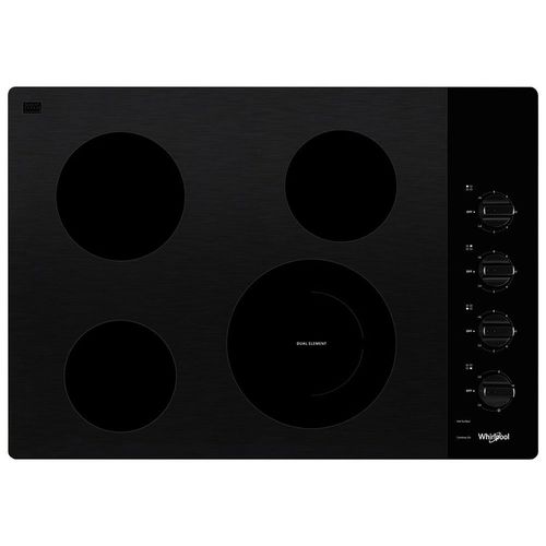 Cocina eléctrica de vidrio cerámico de 30 pulgadas con elemento radiante doble / WCE55US0HB