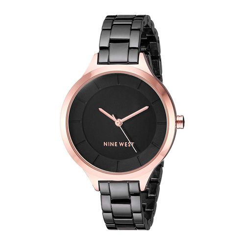 Reloj Nine West análogo metálico negro para mujer