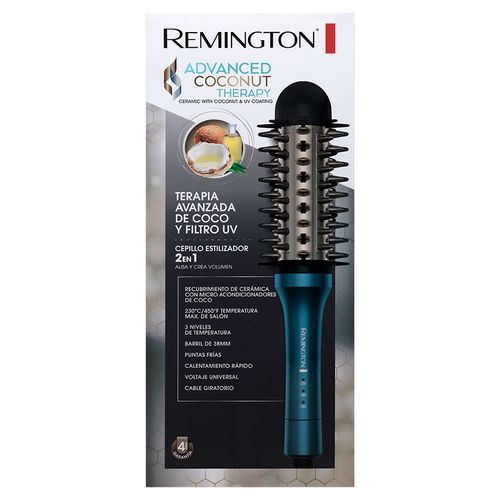 Cepillo Estilizador Remington Advanced Coconut Therapy con Microacondionadores de Coco y Filtro UV, Alisa, y crea volumen