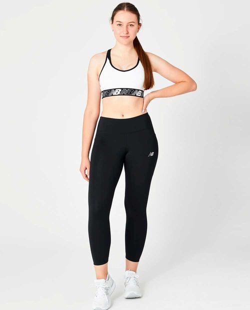 Top deportivo New Balance blanco para mujer
