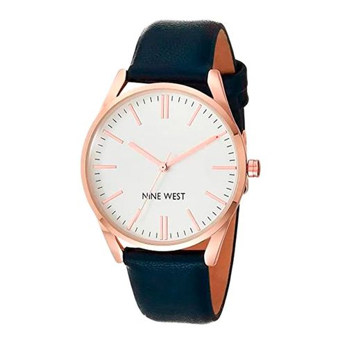Reloj Nine West análogo cuero negro para mujer