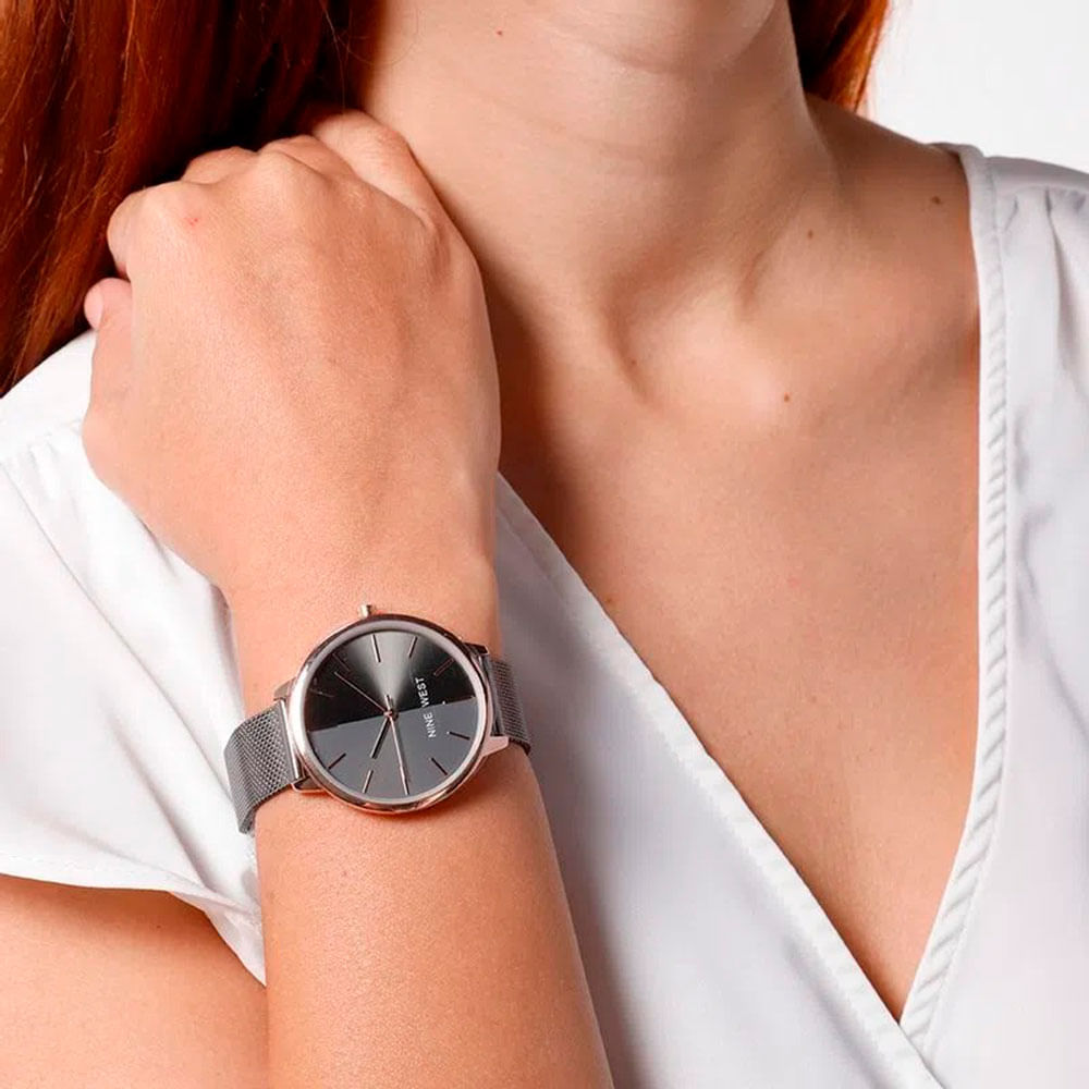Reloj Nine West análogo metálico negro para mujer - Siman Costa Rica
