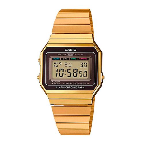Reloj Casio digital metálico dorado unisex