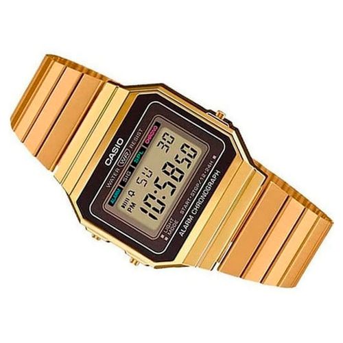 Reloj Casio digital metálico dorado unisex