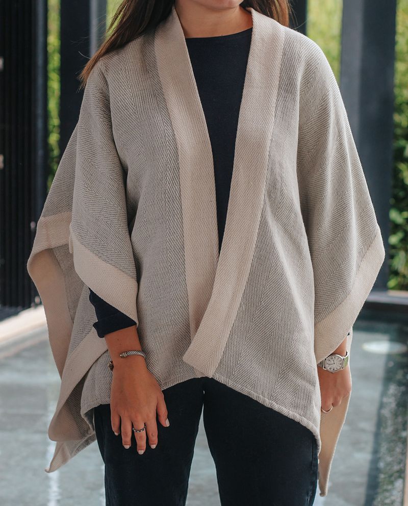 Poncho Cojutepeque Combinado Gris