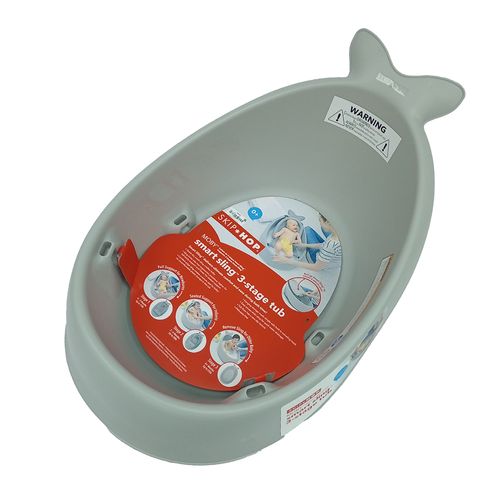 Bañera plástica gris para bebé niño