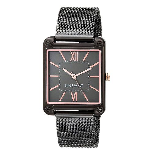 Reloj Nine West análogo metálico negro para mujer