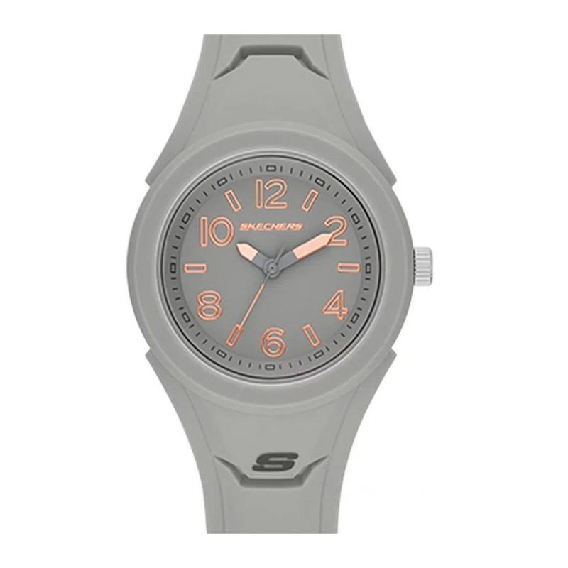 Set de reloj Skechers análogo caucho gris con pulseras varias para