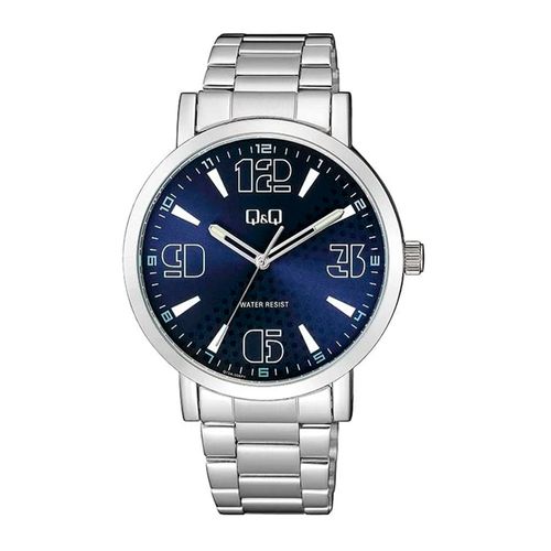 Reloj Q&Q análogo metálico plateado para hombre