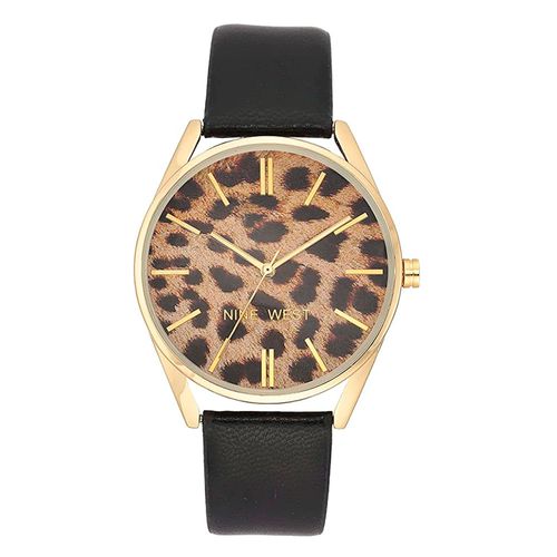 Reloj Nine West análogo cuero negro para mujer