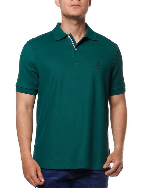 Camisa polo básica Nautica regular fit verde oscuro para hombre