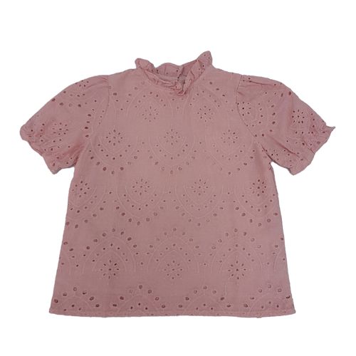 Blusa rosada calado para niña