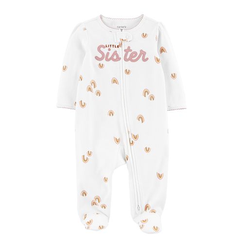 Pijama blanca con estampado para bebé niña