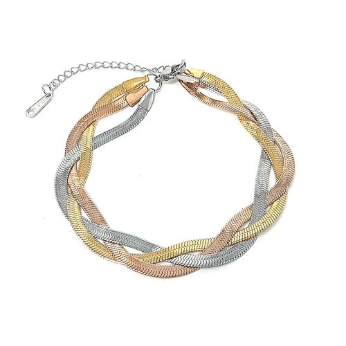 Pulsera de acero combinada para mujer en caja