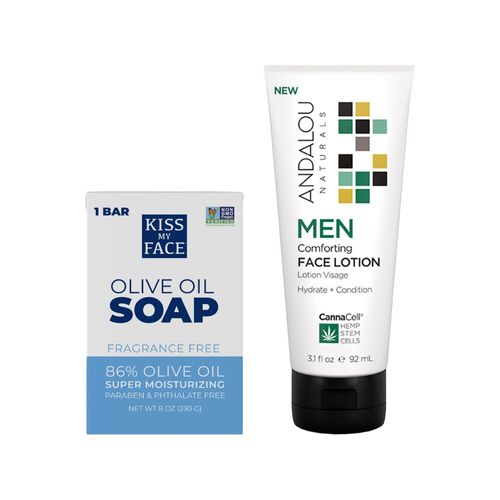 Kit Cuidado personal Jabon de Cuerpo de Oliva + Hidratante de rostro para hombres Comforting