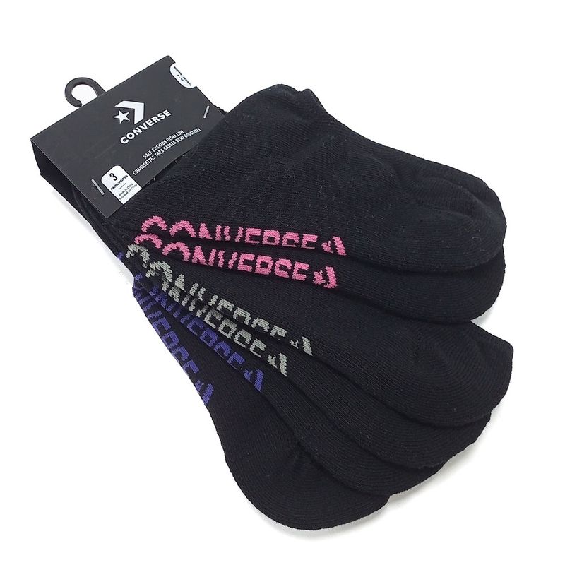 3 pack calcetines Converse color negro para dama - Siman El Salvador