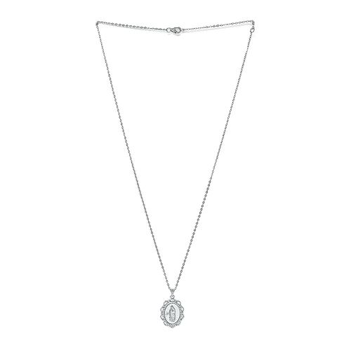 Cadena con dije de plata plateada