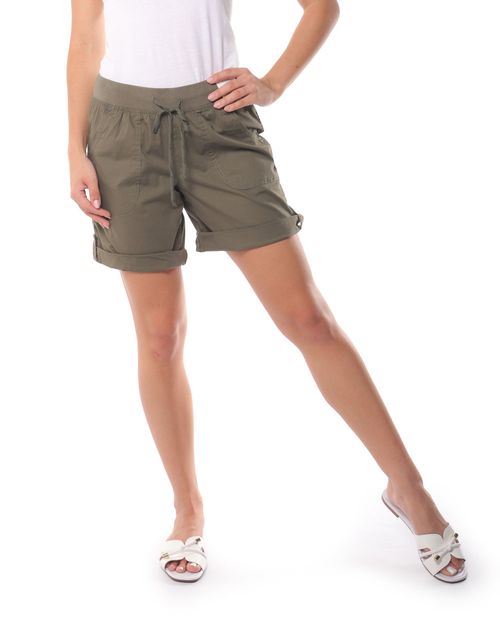 Short Dash pull on de cintura media verde para mujer