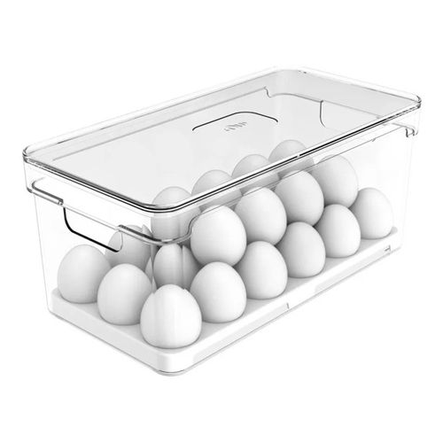 Organizador de huevos trasparente de plástico 15 x 13 x 30 cm