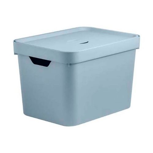 Caja organizadora azul con tapa 36 x 27 x 24,5 cm