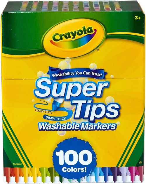 Caja de Marcadores Crayola lavables punta delgada 100 unidades